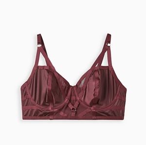 Torrid Strappy Satin Underwire Bra- Winetasting 4x- NWT